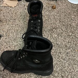 Harley-Davidson Men's Black Lace-Up Boots